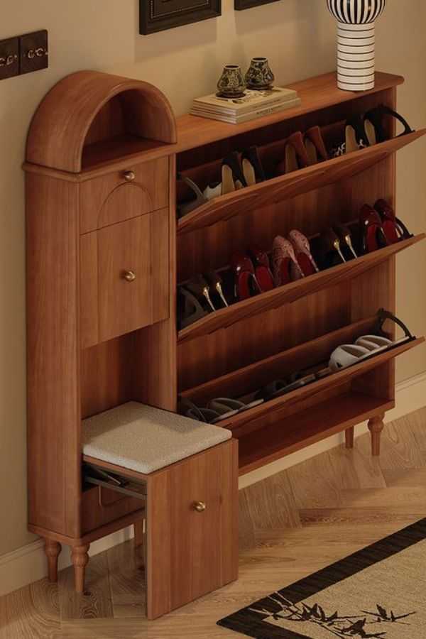 Compact Storage Bench with Hidden Compartments