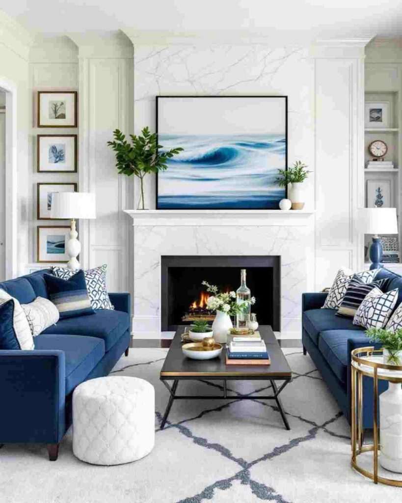 Classic Ocean Blue and White Palette