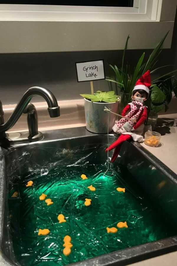 Elf Going Fishing in the Tree