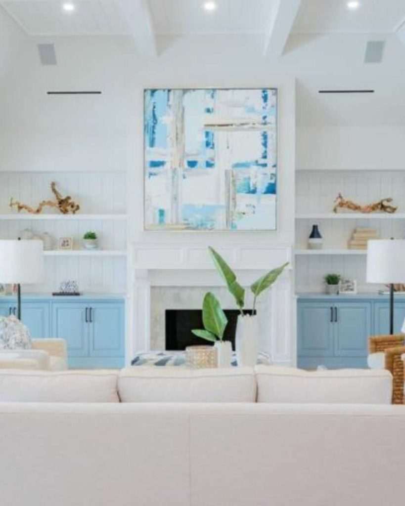 Open Shelving with Coastal Decor