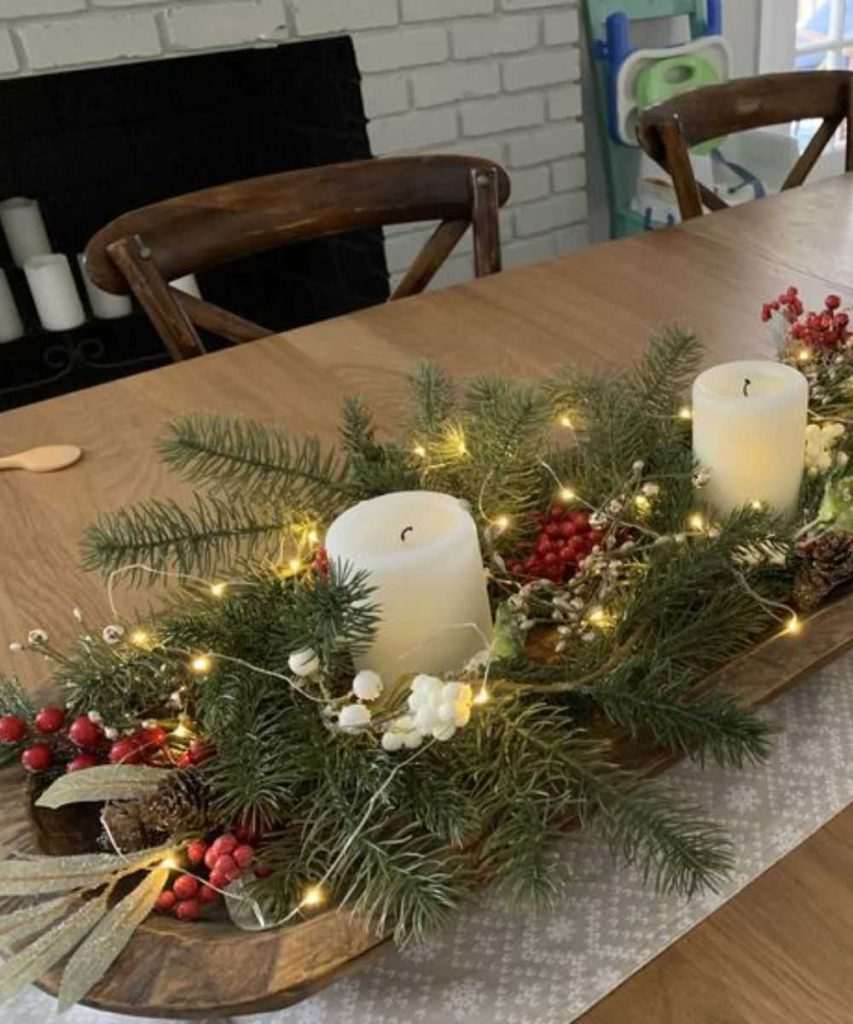 Rustic Berry and Candle Display