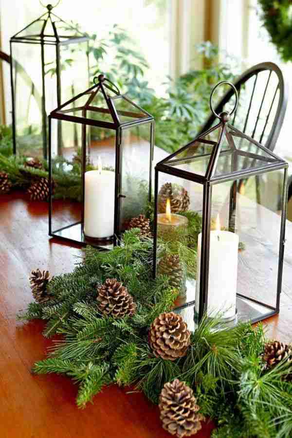 Rustic Lanterns and Pinecones