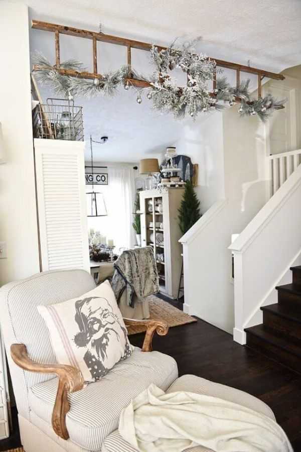 Use a Ladder for Hanging Decor