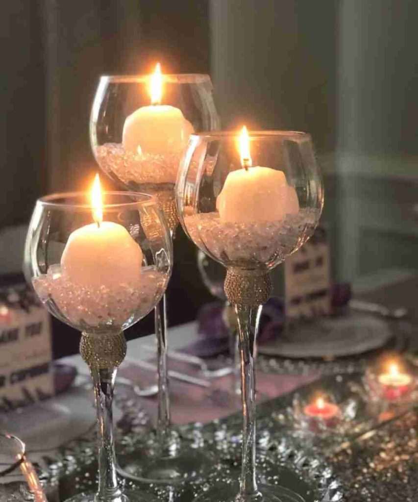 Champagne Glasses and Candle Holders