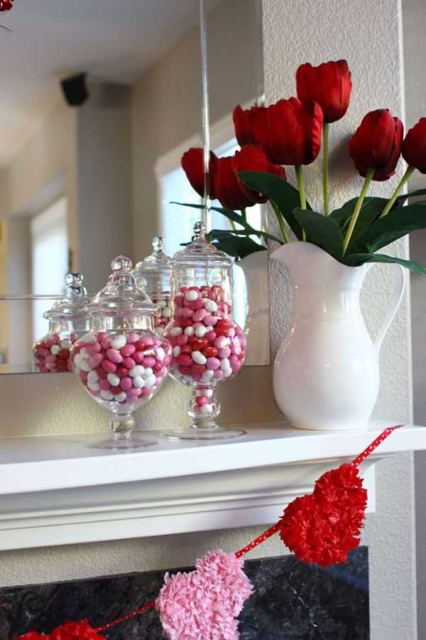 Red Roses in Glass Vases