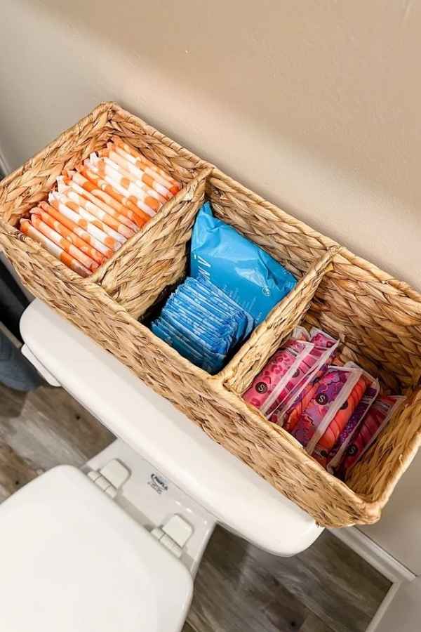 Baskets-for- Hidden-Storage-small-bathroom-ideas