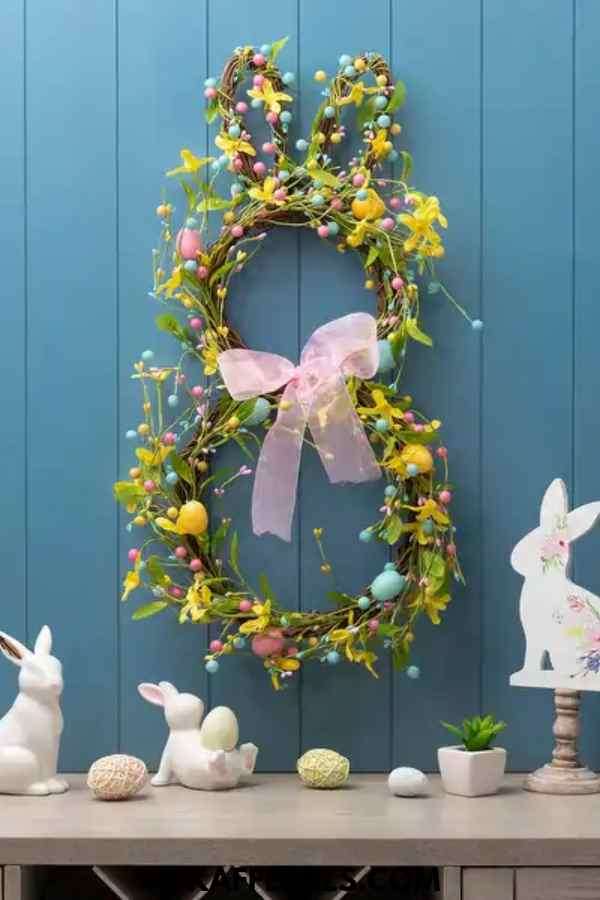 Bunny - Shaped - Wreath - For - Your - Front - Door