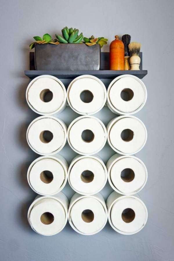 DIY-Bathroom-Storage-Using-PVC- Pipes-small-bathroom-ideas