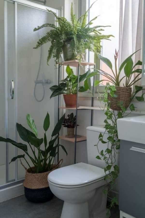 Go- Green-with-Low-Cost Plants-small-bathroom-ideas