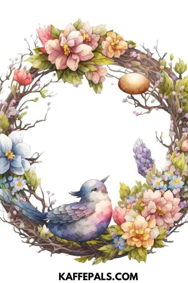 Watercolor - Painted - Easter - Egg - Wreath - For - Your - Front - Door